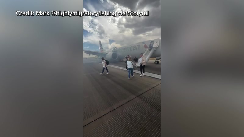 Passengers forced to evacuate American Airlines flight on runway due to tire issue: company