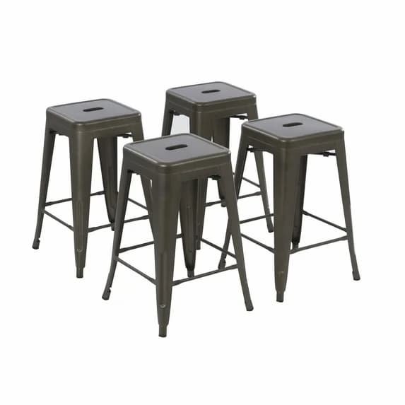 Stackable Metal Stools (Set of 4) only $65.10 shipped!
