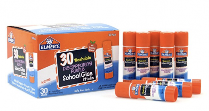 Elmer’s Disappearing Purple School Glue Sticks, 30-pack for just $6.25 shipped!