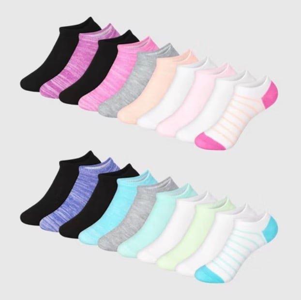 Hanes Kid’s No Show Socks (20 pack) only $10!
