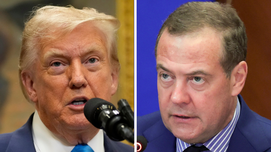 Trump tells Russia's Medvedev to 'watch his words'