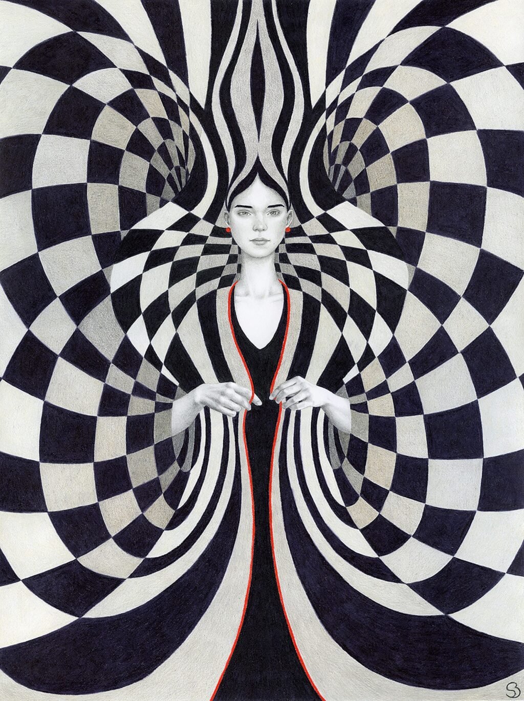 Hypnotic Patterns Envelop Sofia Bonati’s Nostalgic and Stylish Imagined Portraits