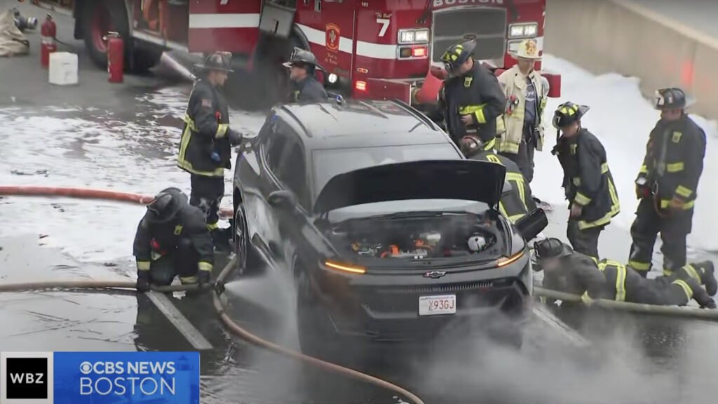 Road Debris Causes Chevrolet Equinox EV Battery Fire, Boston Traffic Mayhem Ensues