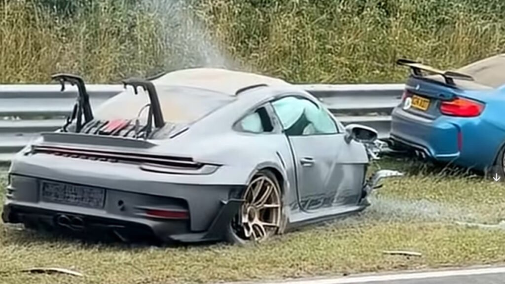 WATCH: Porsche 911 GT3 RS Catches Fire, Goes Airborne In Nürburgring Crash