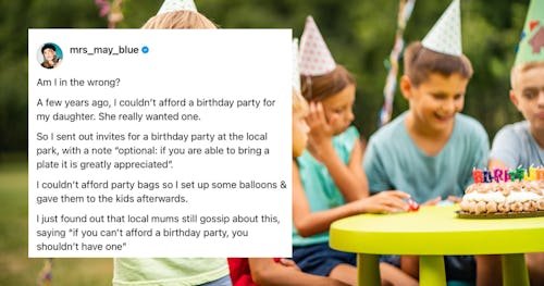 A Mom Wonders If She Was Wrong For Throwing Her Kid A Low-Budget Birthday Party