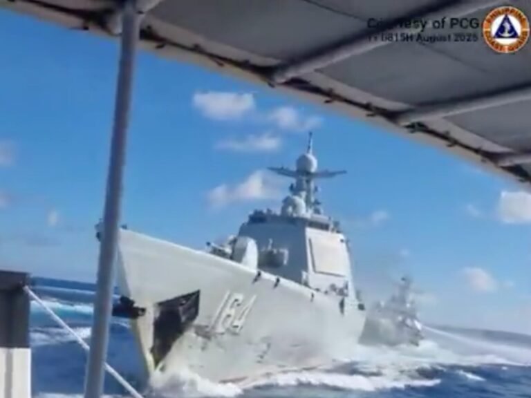 Chinese ships slam into one another during a South China Sea chase, Philippine Coast Guard video shows
