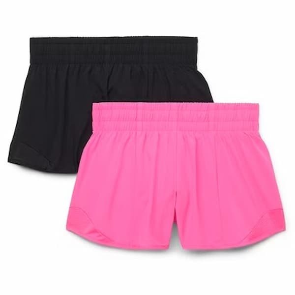Athletic Works Girls Athletic Run Shorts, 2-Pack only $6.60!