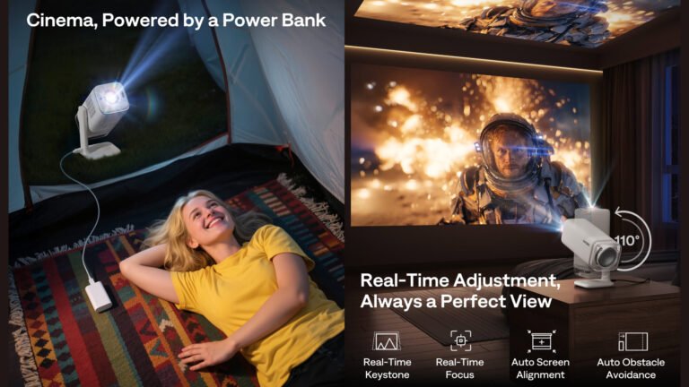 This $249 portable projector packs Google TV and can be powered with a USB-C power bank