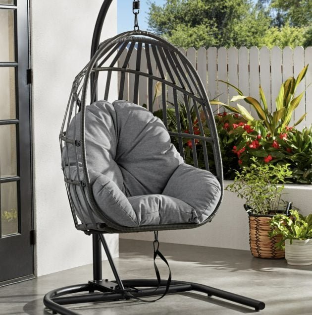 Mainstays Wicker Outdoor Patio Hanging Egg Chair with Stand only $137 shipped (Reg. $250!)