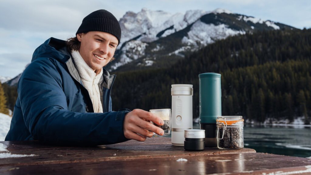 The perfect cup of coffee, wherever you are? You need the OutIn Nano portable espresso maker and Fino coffee grinder