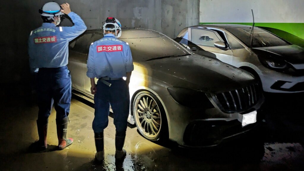Parking Garage Turns Into Lake As Hundreds Of Cars Are Totaled In Japan Flood