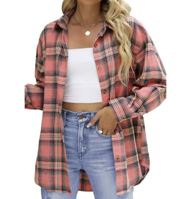 It’s BACK! Women’s Oversized Plaid Flannel Shirt for just $14.79! (Reg. $28)