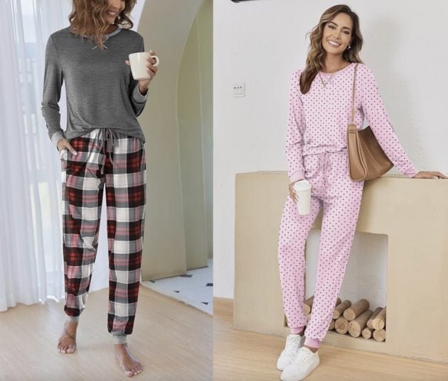 Women’s Long Sleeved Jogger Pajama Set only $15.99!