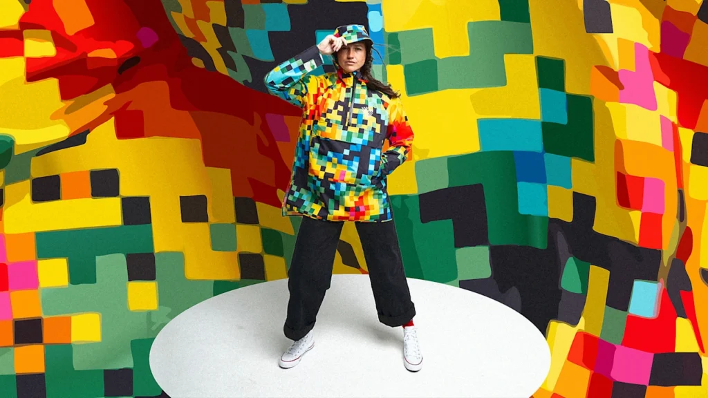 This rain jacket is designed with real Doppler radar patterns