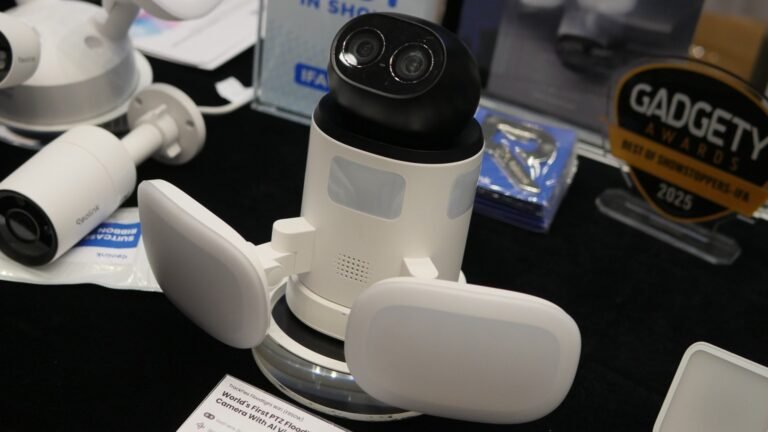 This dual-4K security camera with 360º panning uses AI to alert you of porch pirates