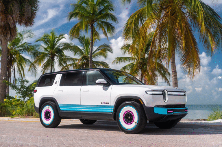 Rivian's Miami Vice R1S Charges Back to the 80s