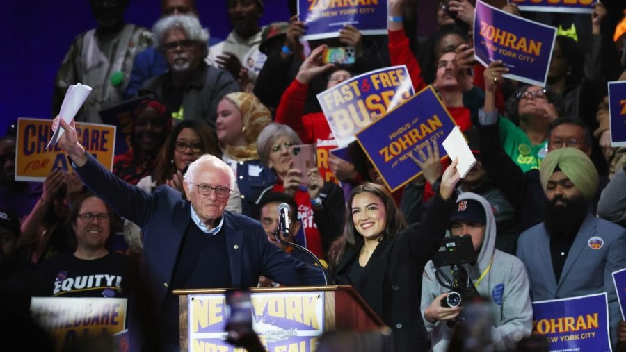 Ocasio-Cortez, Sanders take aim at Trump during Mamdani rally
