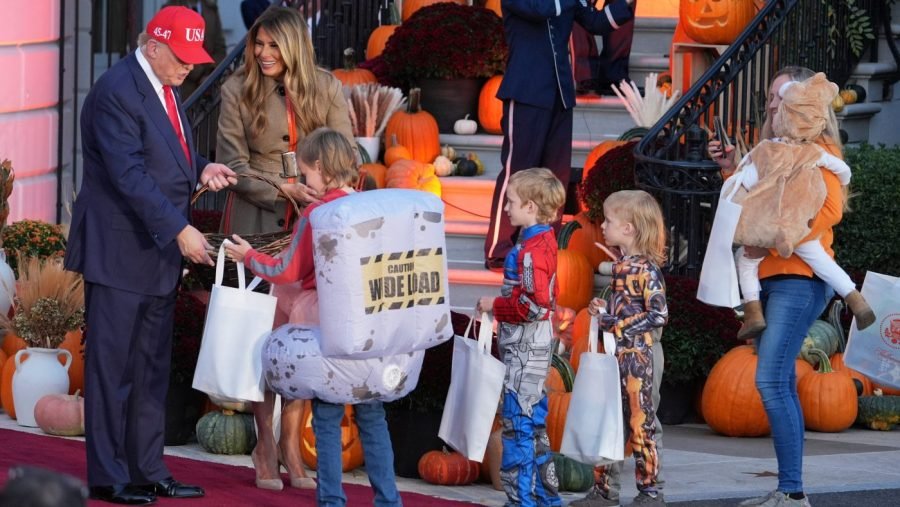 Trumps host trick-or-treaters for Halloween at the White House