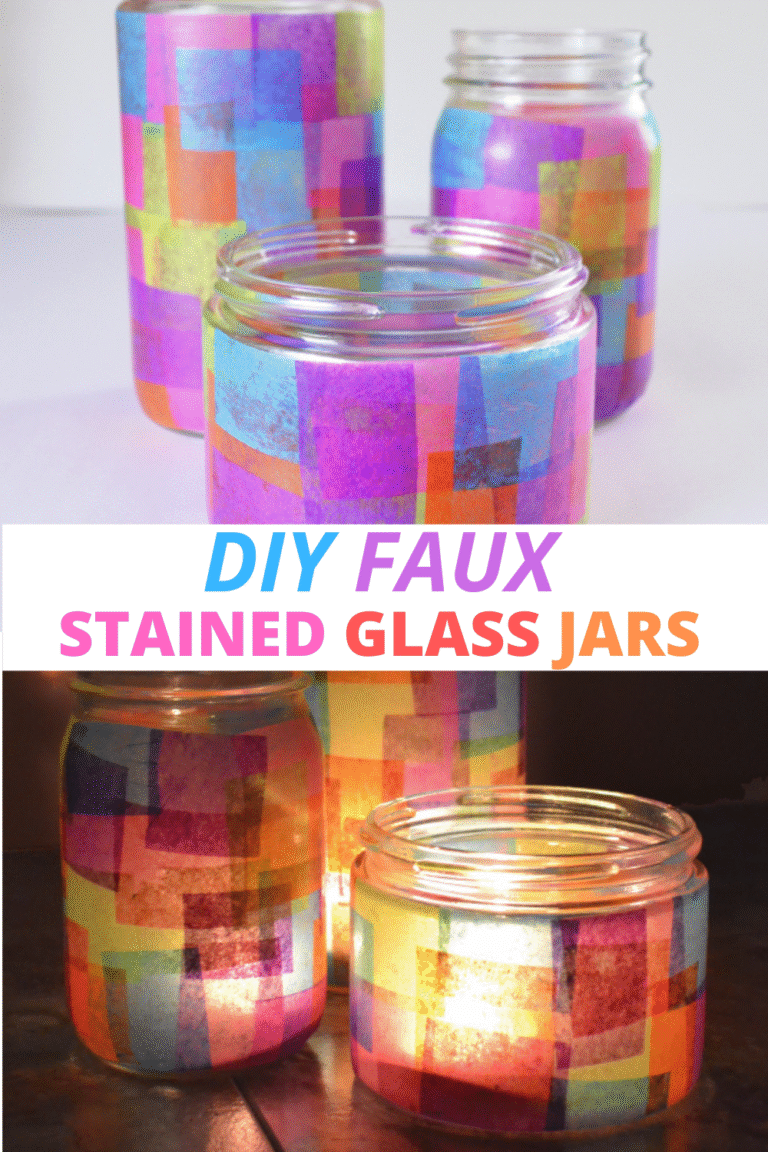 DIY Faux Stained Glass Recycled Jars