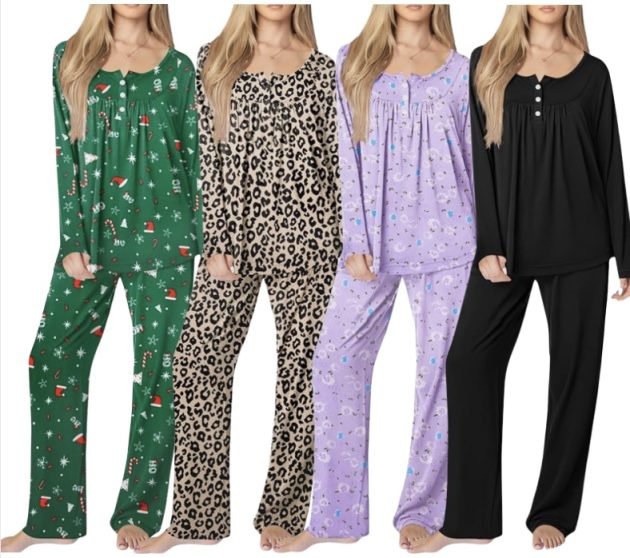 Women’s Long Sleeve 2-Piece Pajama Set only $10.31!