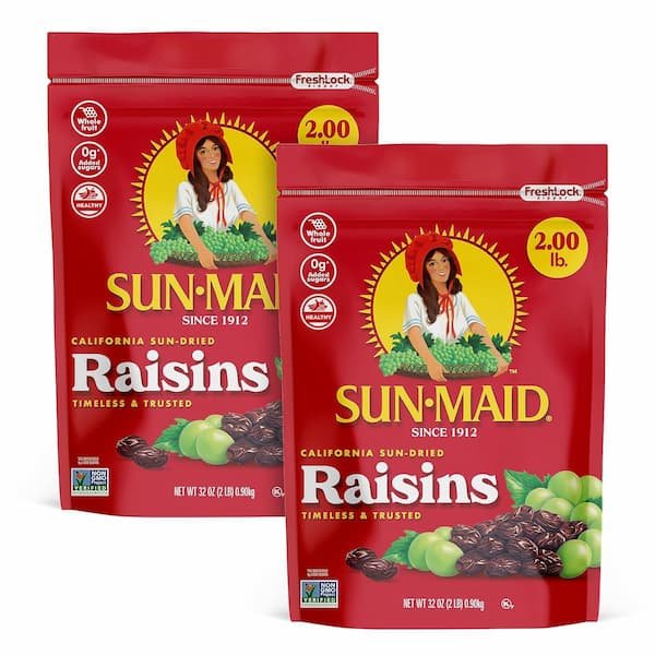Sun-Maid Raisins 32 oz Resealable Bag 2-Pack only $7.67 shipped!
