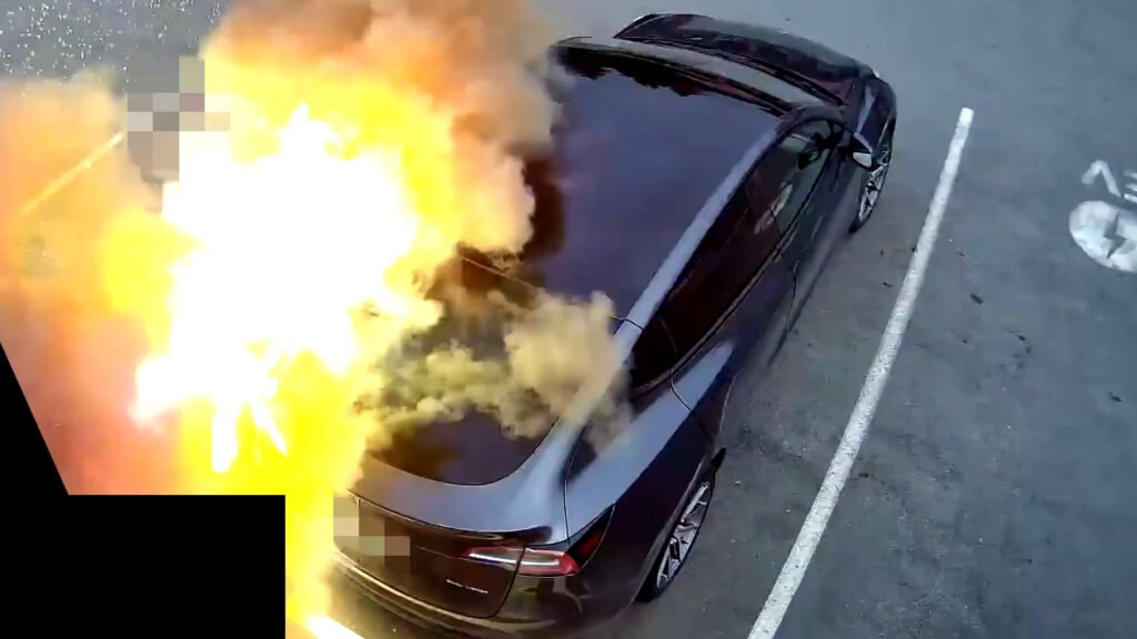 EV Charger Adapter Explodes Moments After Tesla Plugged In