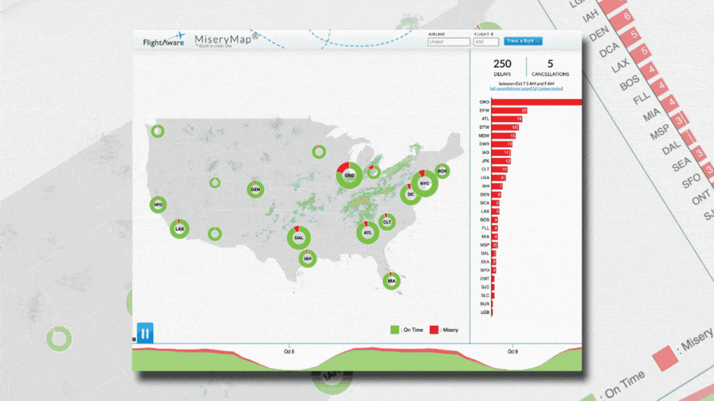 This ‘Misery Map’ shows the shutdown’s toll on air travel