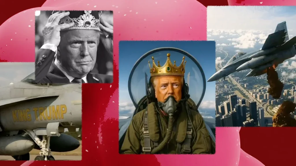 Trump’s video response to the ‘No Kings’ protest shows how comfortable he and Vance are with AI slop