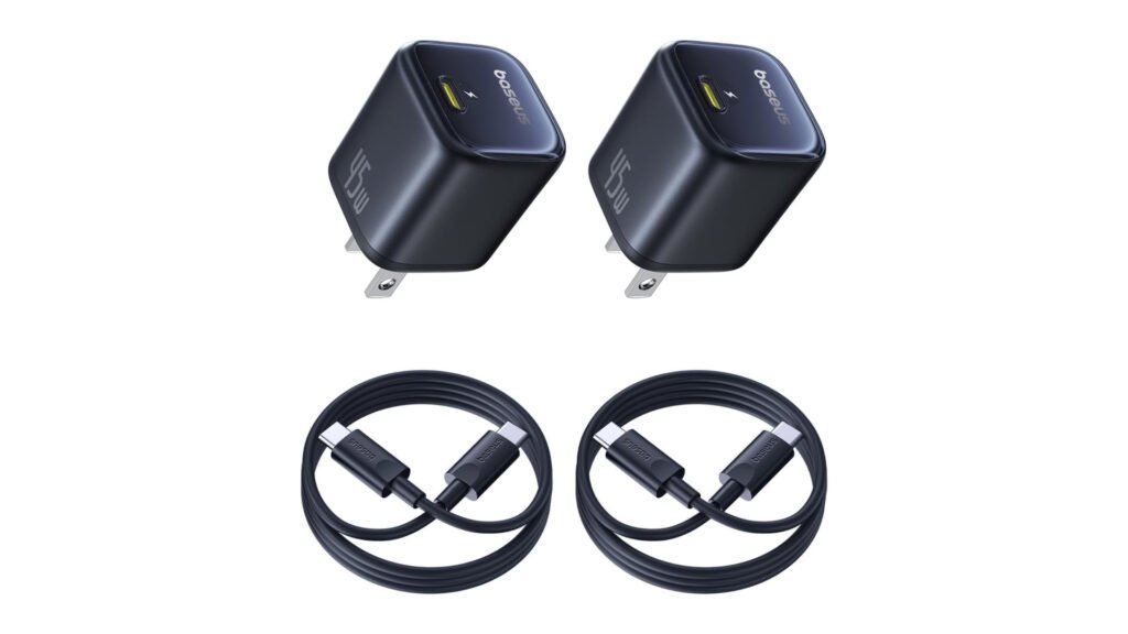 Score two 45W Baseus chargers and cables for only $18