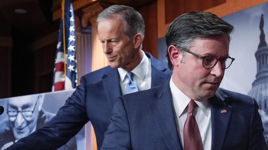 GOP leaders Mike Johnson, John Thune fall out of sync on Epstein, Arctic Frost