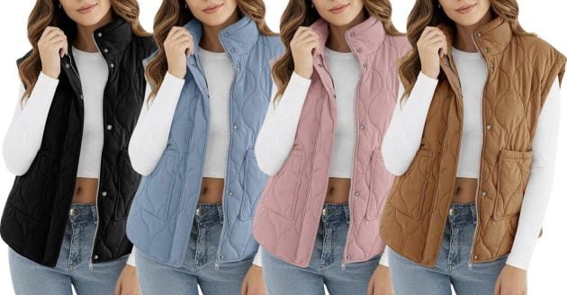 Women’s Quilted Puffer Vest only $17.99!