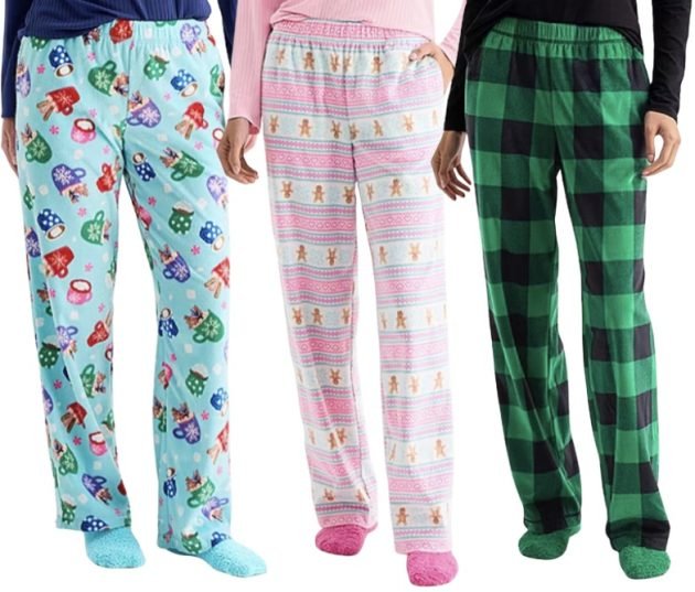 Sleep Chic Women’s Fleece Pajama Pants & Socks Set only $9.99!