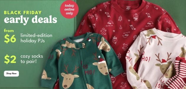 *HOT* Carter’s: Holiday Pajamas only $6 today!