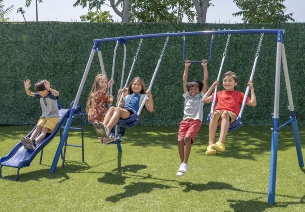 Sportspower Arcadia Metal Swing Set with Trapeze only $129 shipped!