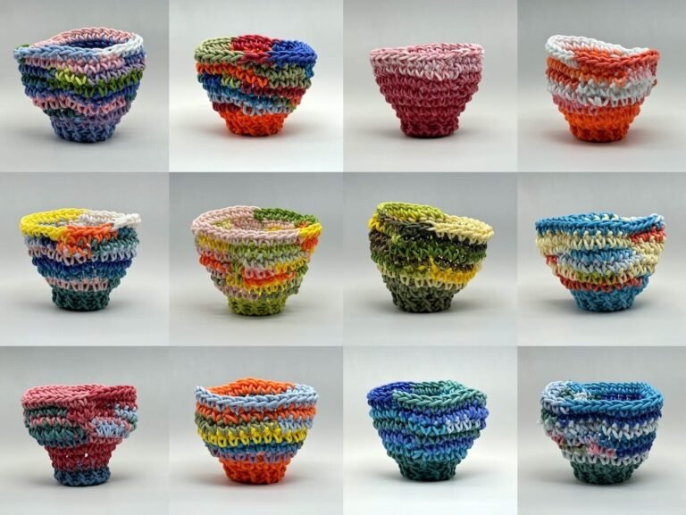 Meticulously Crocheted Tiny Vessel by Jeremy Brooks Test the Limits of Clay