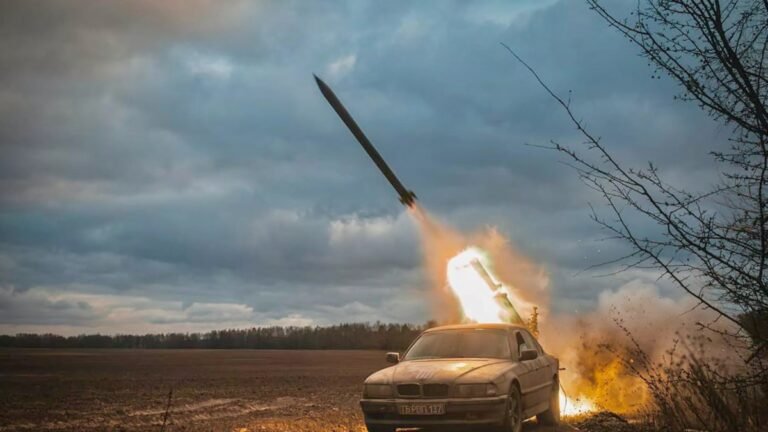 Ukrainian Army Mounts a Rocket Launcher on a BMW 7 Series