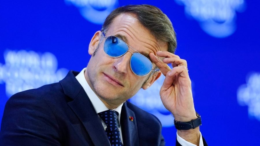 Macron wears aviators during Davos speech pushing back on Trump