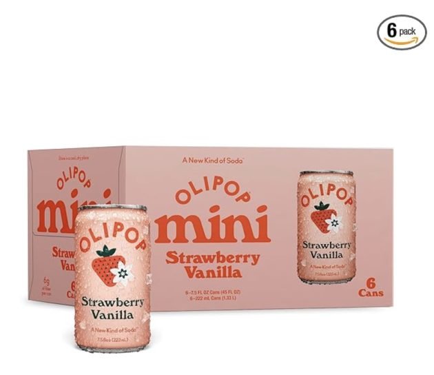 OLIPOP Minis Prebiotic Soda Pop, Strawberry Vanilla (6 pack) only $5.40 shipped!