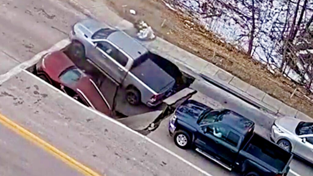 Omaha Street Suddenly Collapses, Swallowing Cars In Seconds