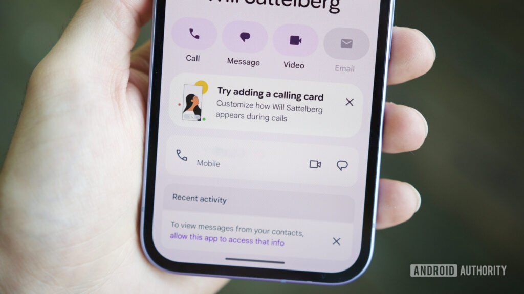 Google Contacts may soon offer a clever shortcut for Calling Cards