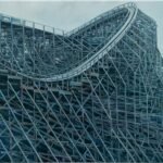 Undulating Coasters and Slide Complexes Loom in Alex Hutton’s Paintings