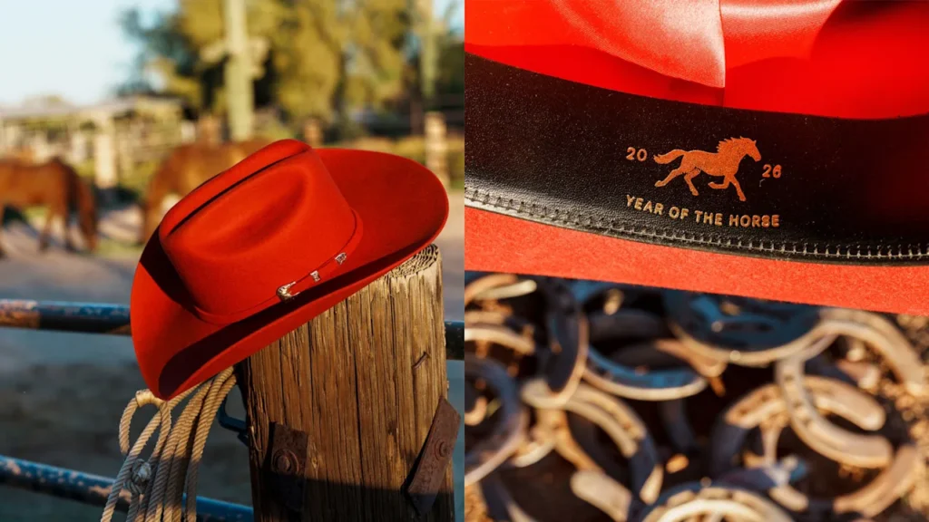This one-of-a-kind cowboy hat from Gold House and Stetson celebrates the Year of the Fire Horse in style