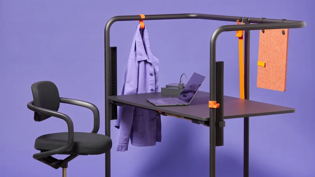 This playful desk reimagines the cubicle for our new era of work