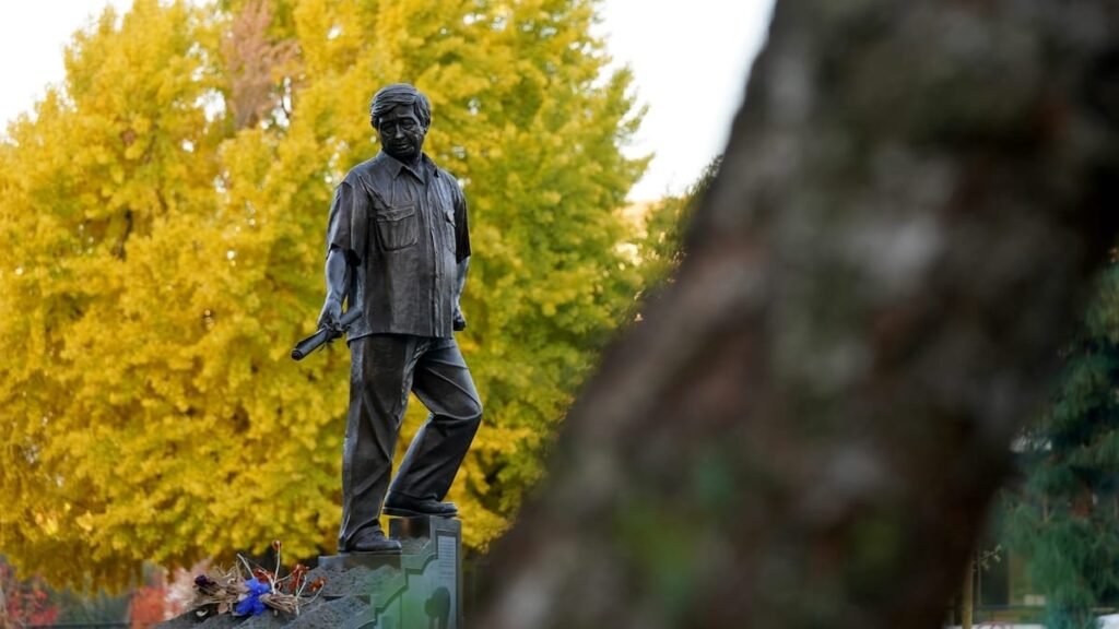 Cesar Chavez Statues Covered