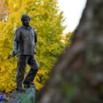 Cesar Chavez Statues Covered