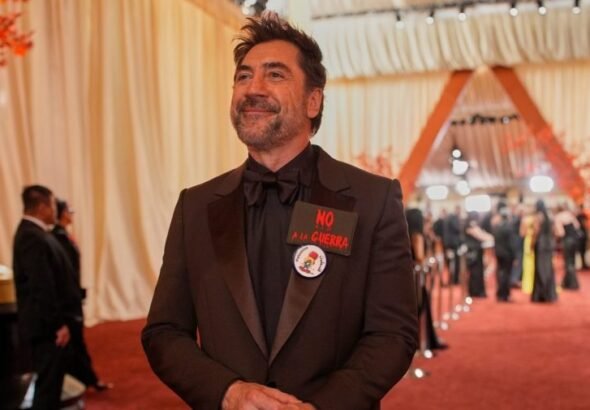 Javier Bardem sports anti-war pin, says 'free Palestine' at Oscars