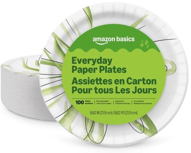 Amazon Basics Everyday Disposable Paper Plates, 100 count only $4.77 shipped!