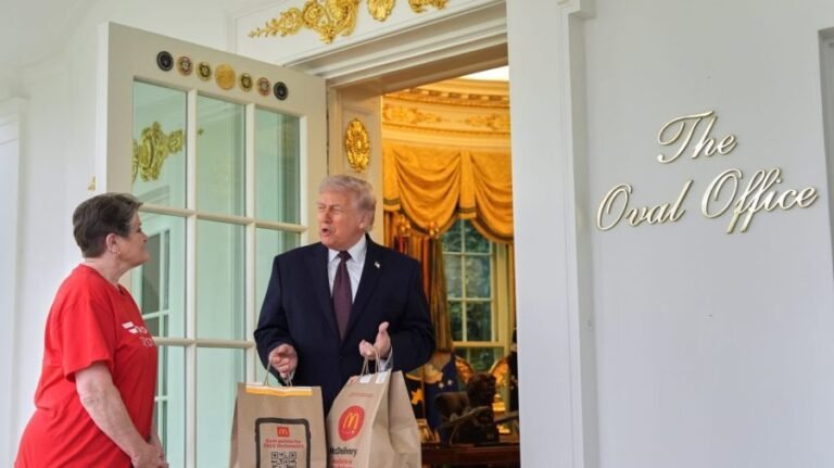Trump gets McDonald's delivery to Oval Office to promote 'no tax on tips'
