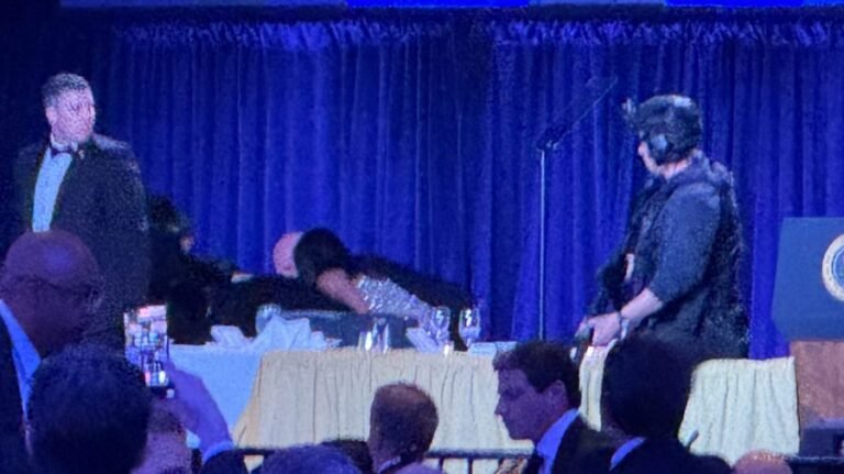 Trump evacuated from White House Correspondents Dinner amid loud bangs