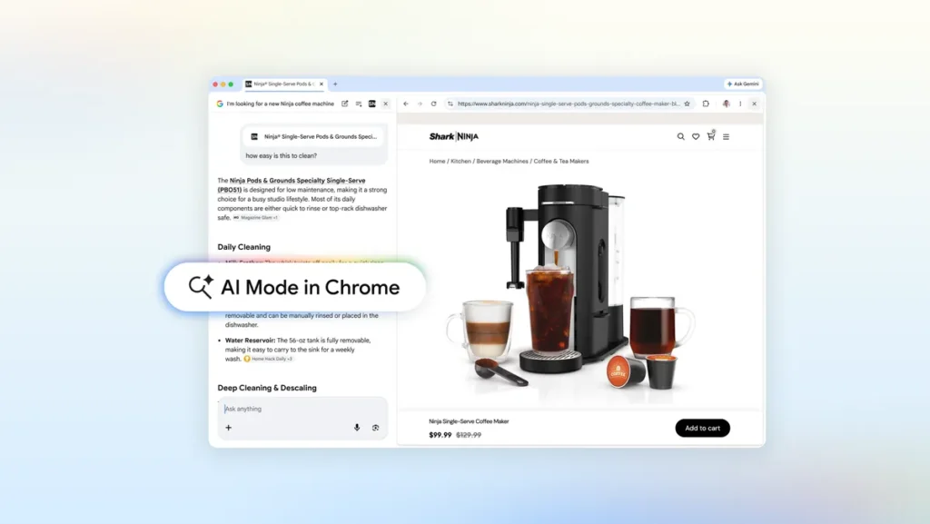 Google Chrome's AI Mode Gets Side-By-Side Search to End the Tab-Hopping Chaos